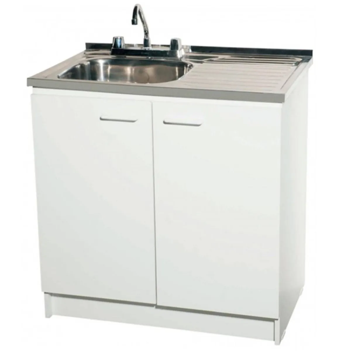 TEBISA - Kit Mueble Para Lavaplatos Derecho Blanco 100 cm/Grifería