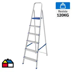 MALETEK - Escalera aluminio tijera 6 peldaños