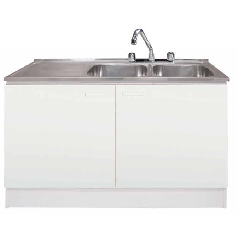 TEBISA - Kit Mueble Para Lavaplatos Izquierdo Blanco 120 cm/Grifería