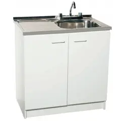 TEBISA - Kit Mueble Para Lavaplatos Izquierdo Blanco 80 cm/Grifería