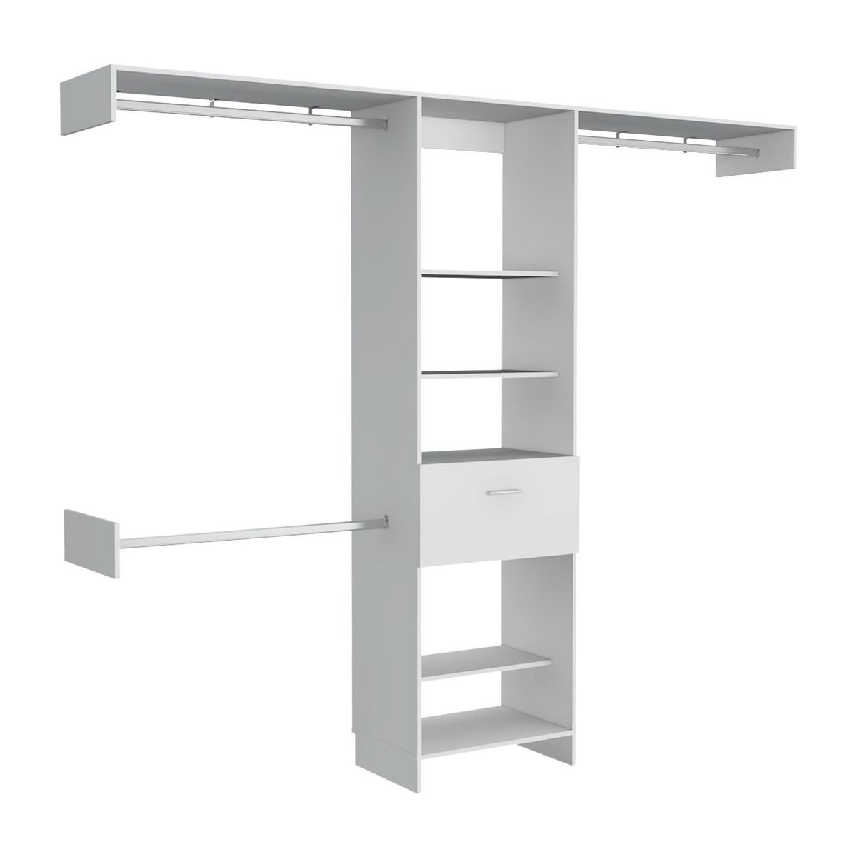 TUHOME - Clóset Manchester 0 Puerta(s) 1 Cajón(es) 4 Repisa(s) 250x210x41.5 cm Blanco