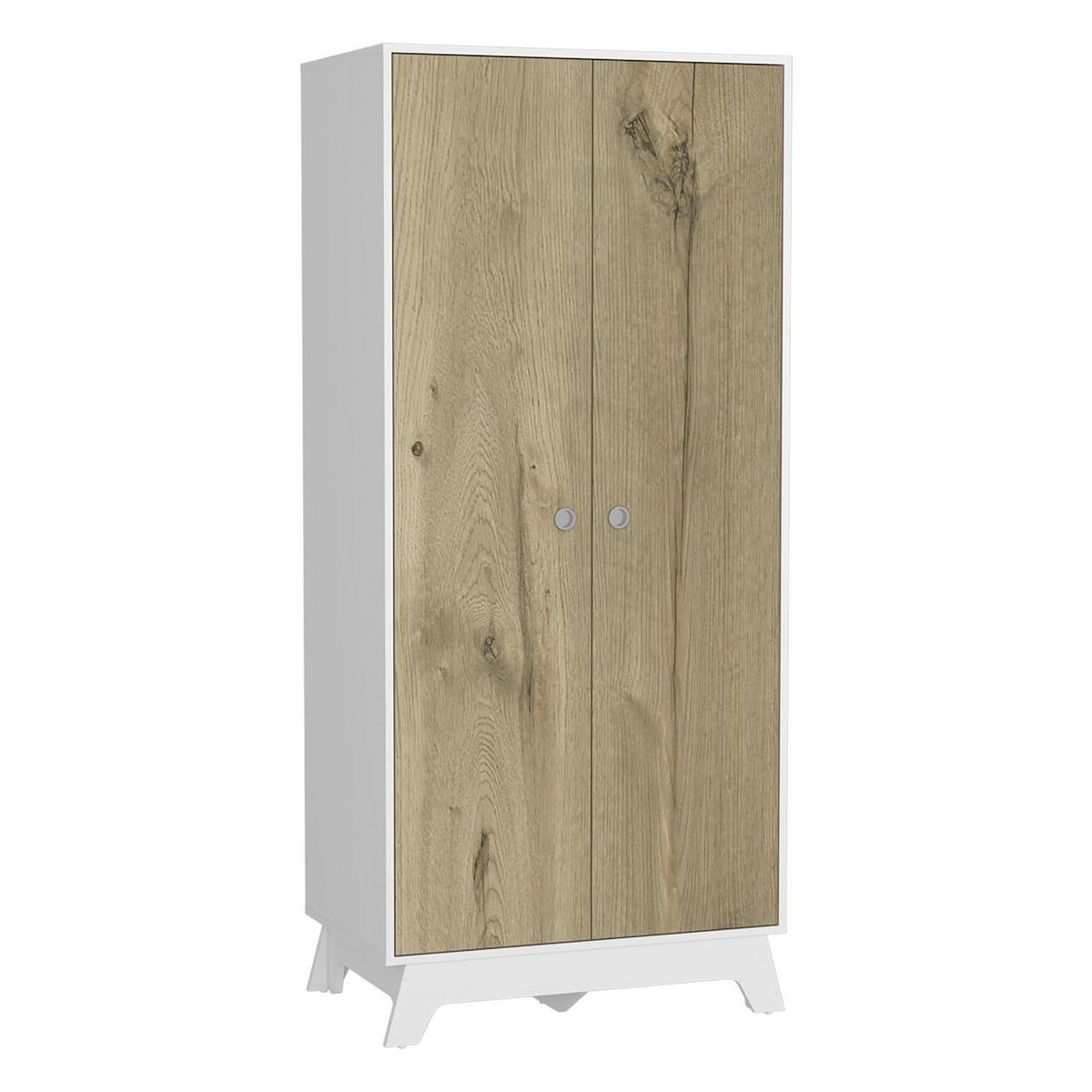 TUHOME - Clóset Bi Color 2 Puerta(s) 2 Cajón(es) 5 Repisa(s) 80x180x50 cm Blanco