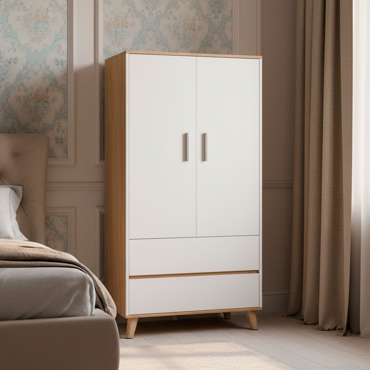 TUHOME - Clóset Bi Color 2 Puerta(s) 80x150x50 cm Blanco