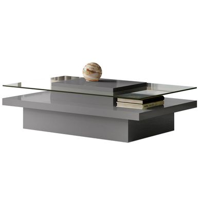 Mesa de centro cubierta de vidrio