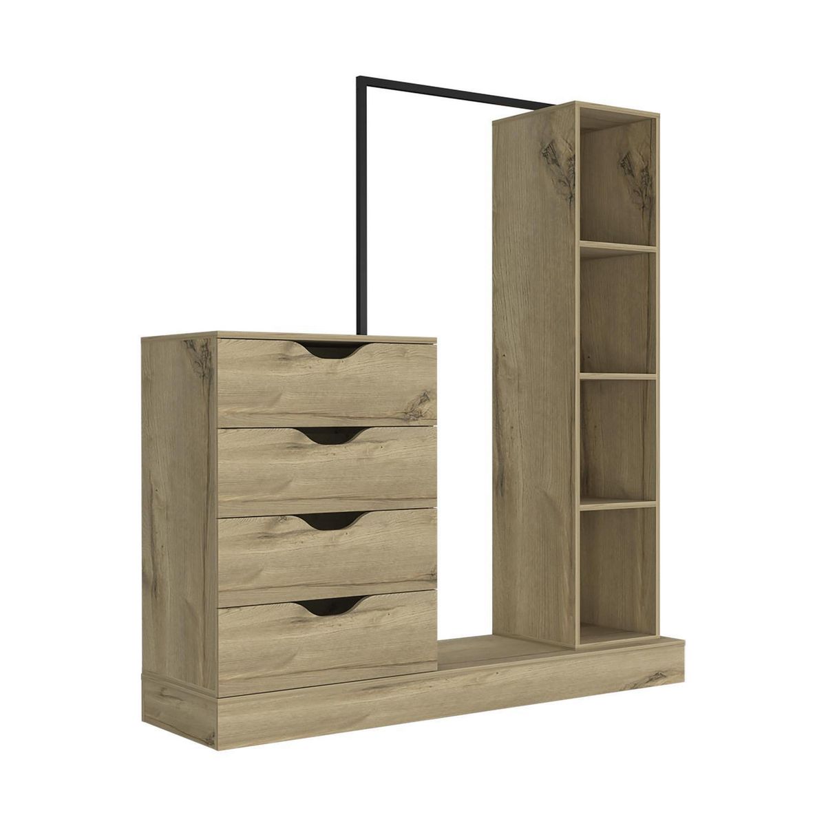 TUHOME - Clóset 0 Puerta(s) 4 Cajón(es) 5 Repisa(s) 145.6x160.5x40 cm Duna