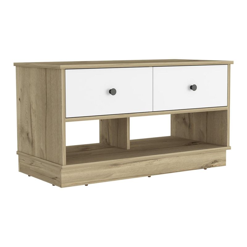TUHOME - Zapatera Z91 Melamina 2 Nivel(es) 91x50.7x45.5 cm Duna/Blanco