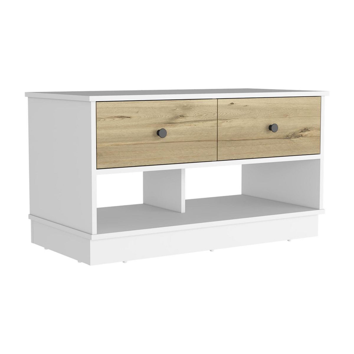 TUHOME - Zapatera Z91 Melamina 2 Nivel(es) 91x50.7x45.5 cm Blanco/Duna