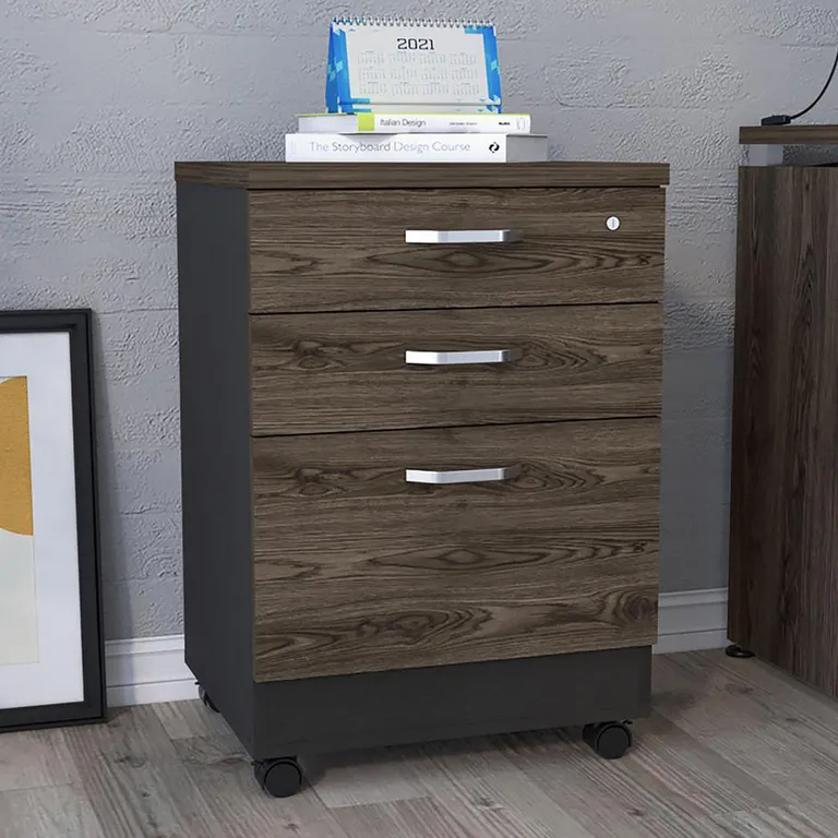 Archivador 3 cajones Home Office negro