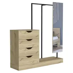 TUHOME - Clóset Dreams 0 Puerta(s) 4 Cajón(es) 1 Repisa(s) 145x160x40 cm Duna