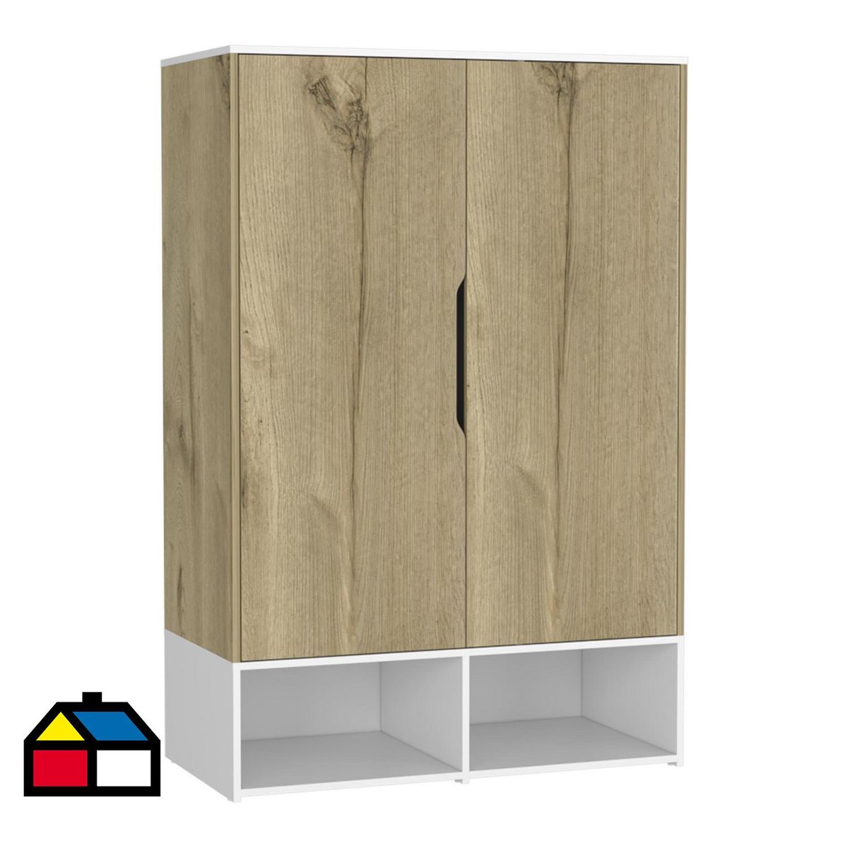 TUHOME - Clóset Bi Color 2 Puerta(s) 2 Repisa(s) 100xx50 cm Blanco