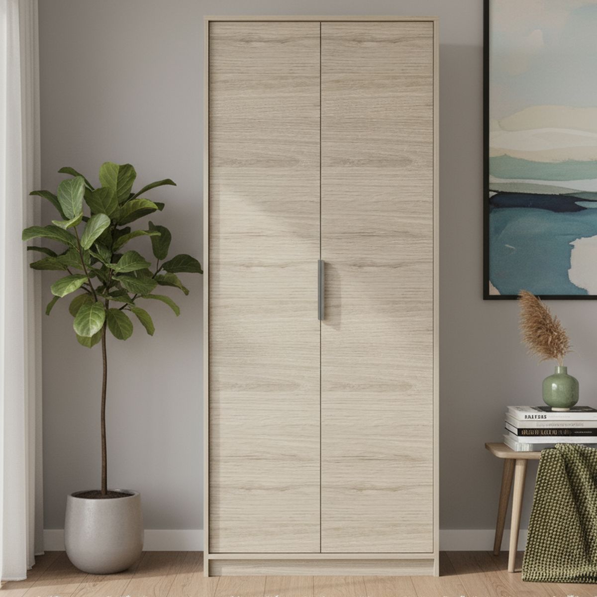 TUHOME - Clóset Kaia 2 Puerta(s) 80x189x52,3 cm Blanco/Márquez