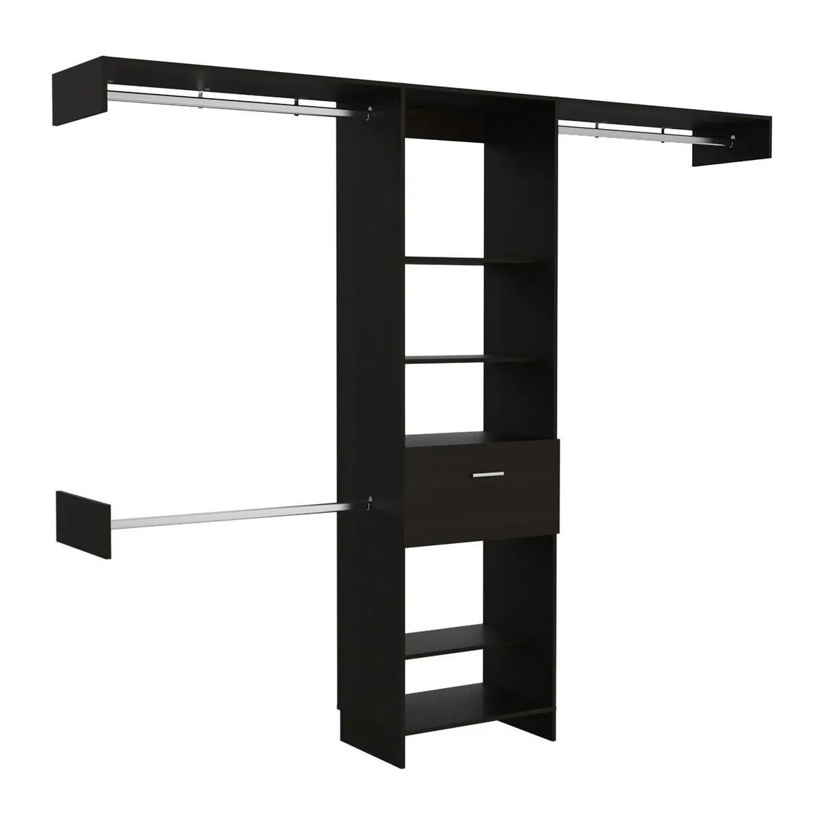 TUHOME - Clóset Manchester 0 Puerta(s) 1 Cajón(es) 4 Repisa(s) 250x210x41.5 cm Wengué