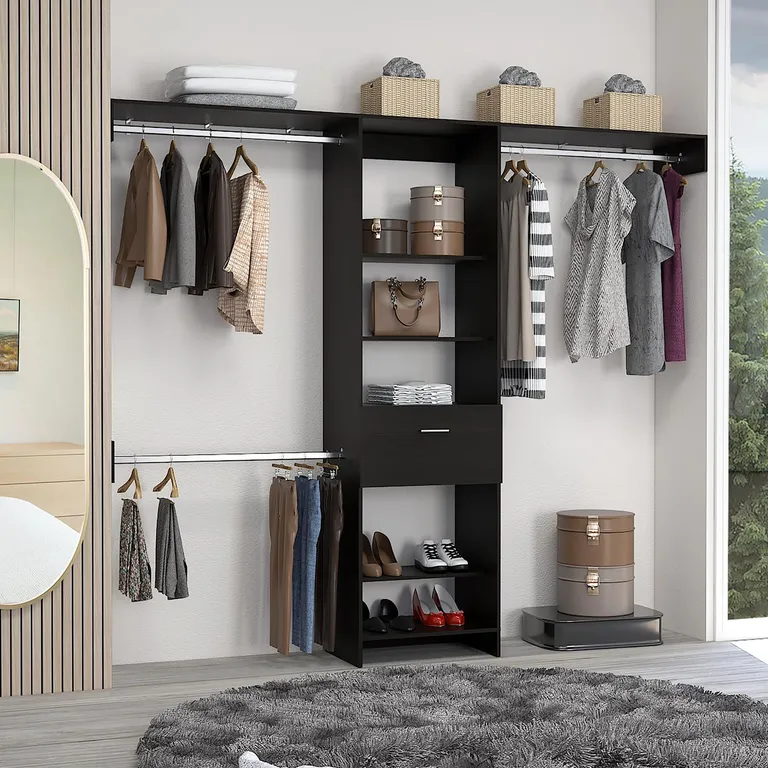 Clóset Manchester 0 Puerta(s) 1 Cajón(es) 4 Repisa(s) 250x210x41.5 cm