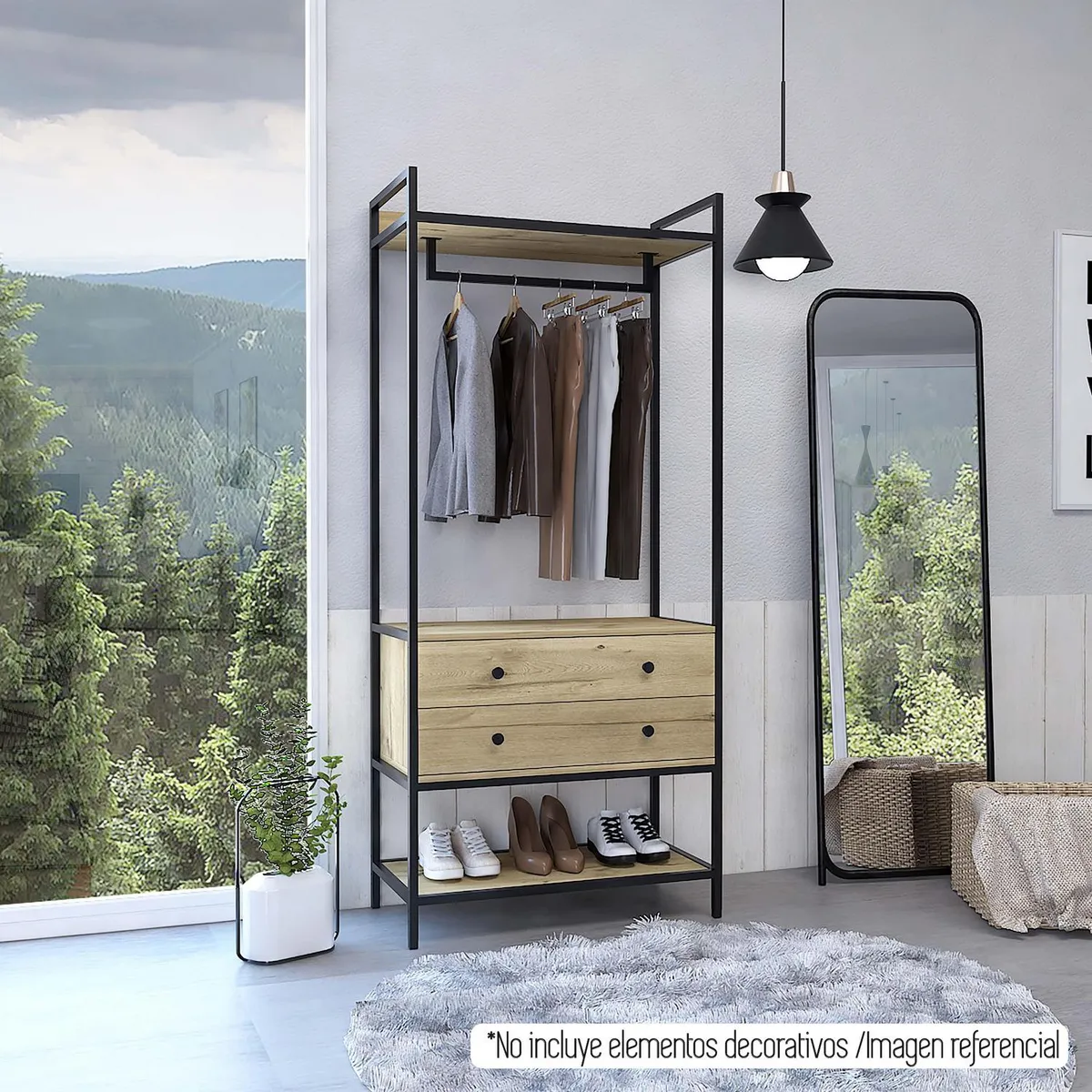 TUHOME - Clóset 2 Cajón(es) 2 Repisa(s) 80x180x40 cm Duna