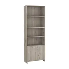 TUHOME - Librero Lisa Melamina 3 Nivel(es) 63x180.6x26 cm Ceniza