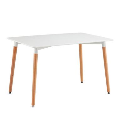 Mesa 6 puestos Blanco / caf claro