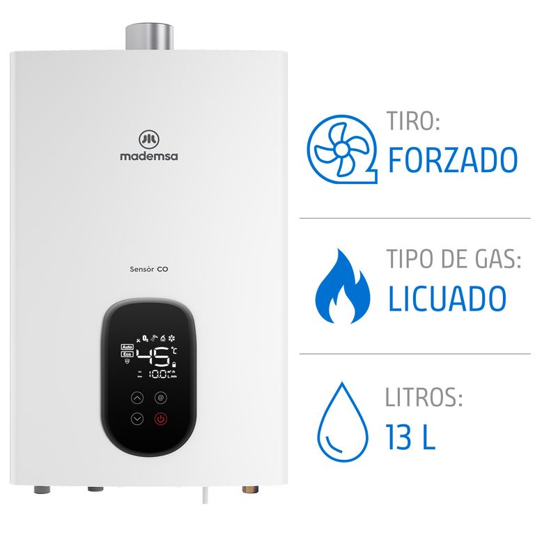 Calefont 13 Litros Gas Licuado Tiro Forzado
