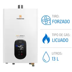 MADEMSA - Calefont Gas Licuado 13 Litros Tiro Forzado
