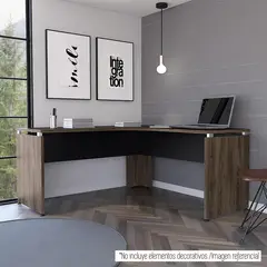 TUHOME - Escritorio en L Esquinero Office Negro 160x75x160 cm
