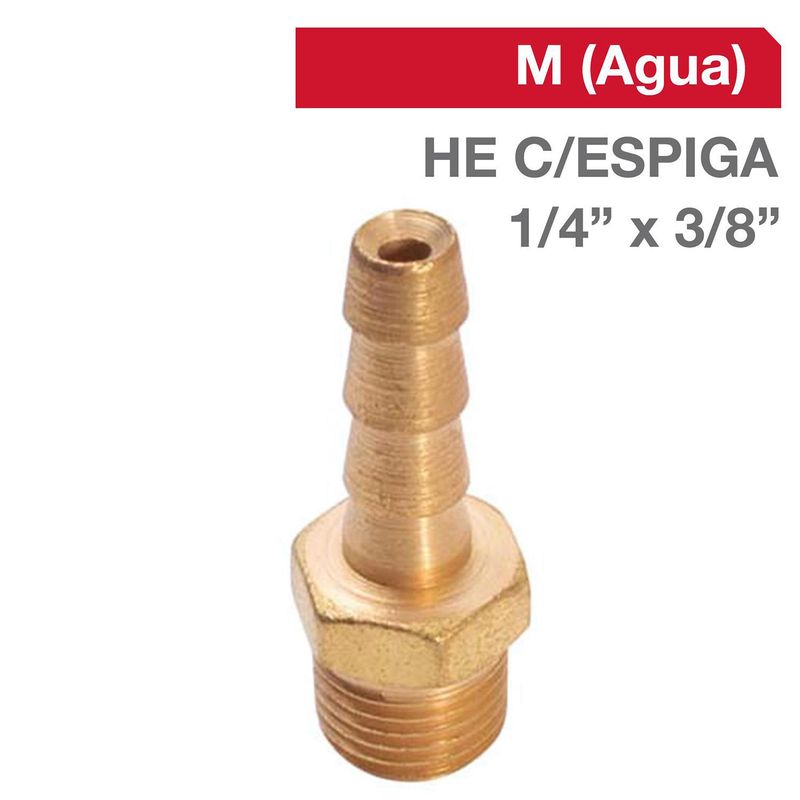 GRIFESA - Cachimba Bronce HE C/ESPIGA 1/4" x 3/8"  1u