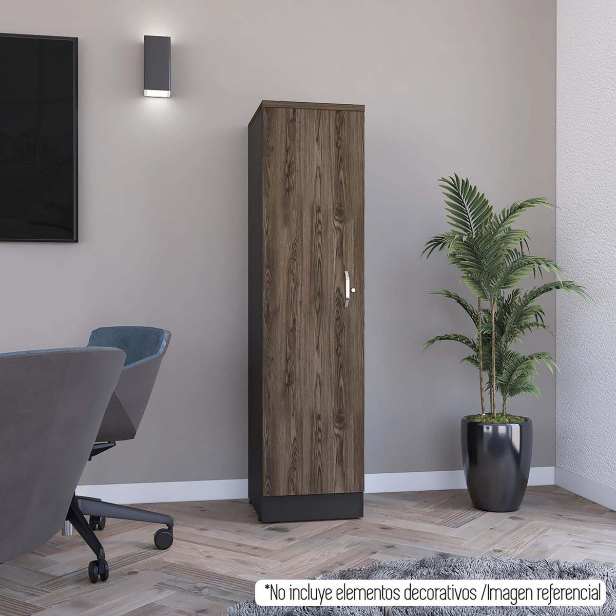 TUHOME - Gabinete Home Off Melamina 4 Nivel(es) 40.1x161.4x45 cm Negro/Coñac