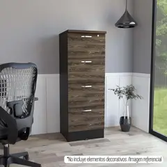 TUHOME - Archivador 4 cajones alto negro