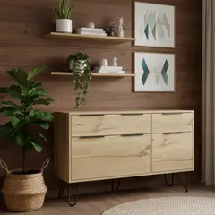 TUHOME - Cómoda 4 Cajón(es) Concept Duna 120x74x35 cm Wengue