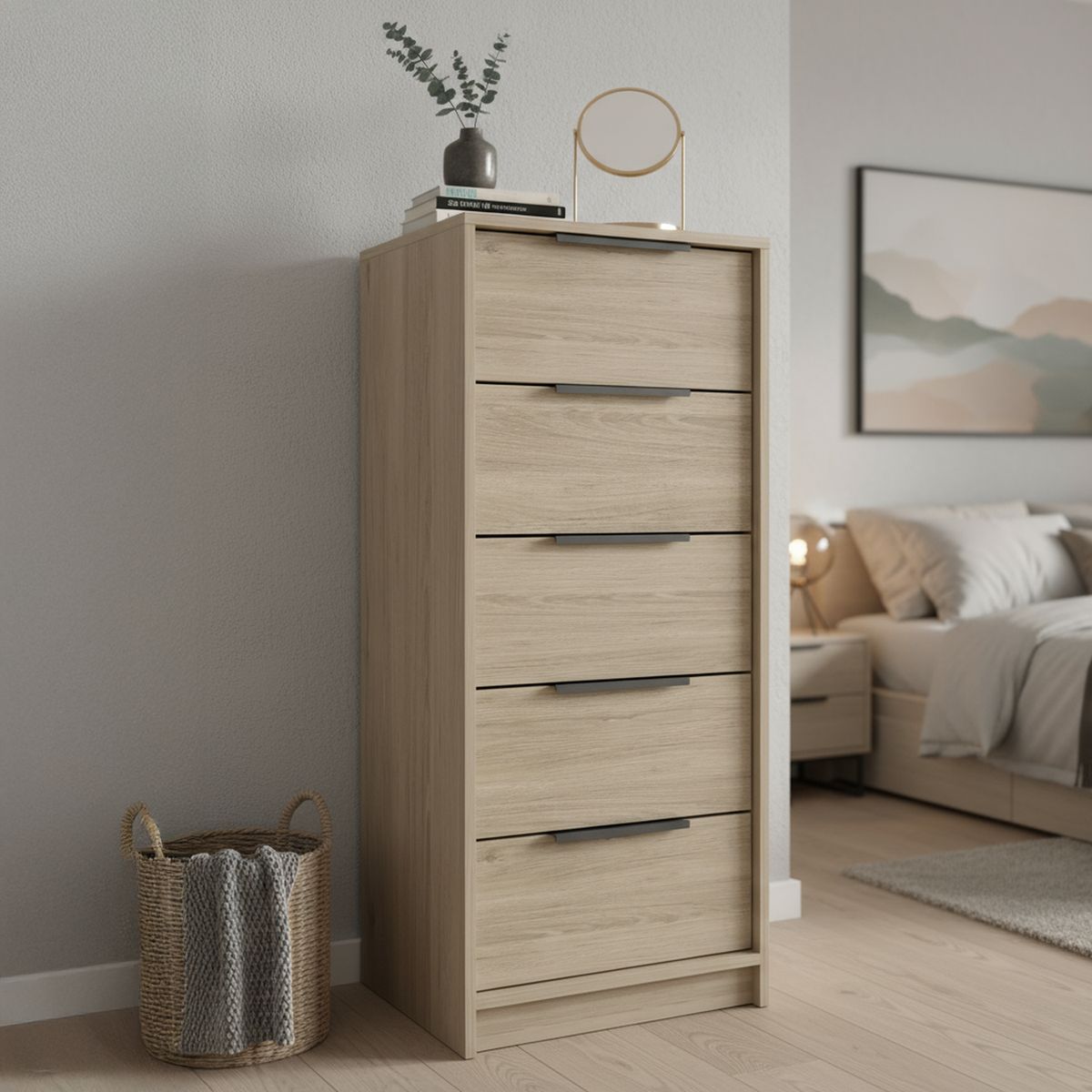 TUHOME - Cómoda 5 Cajón(es) Kaia 45x107.8x41.3 cm Wengue