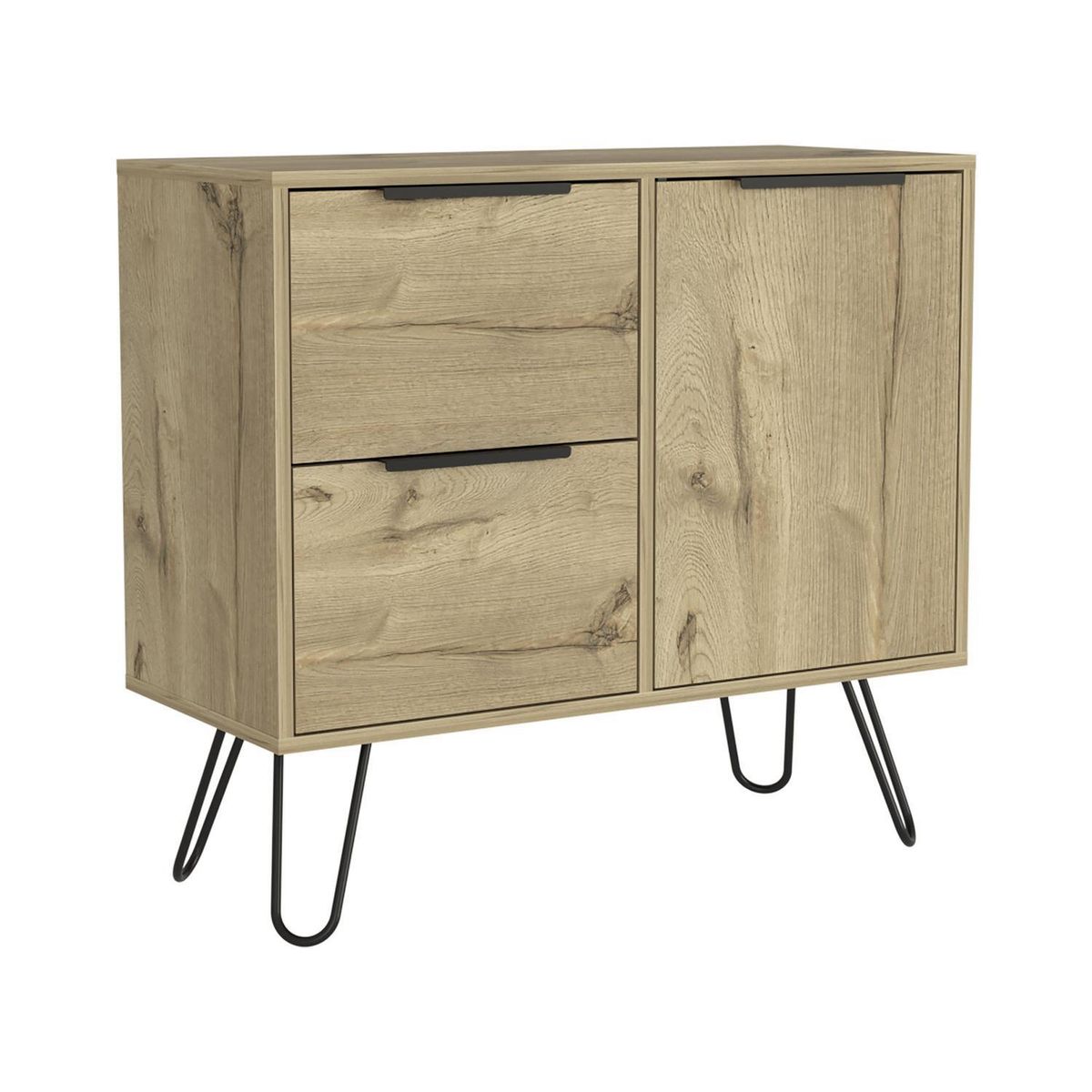TUHOME - Cómoda 1 Puerta 2 Cajón(es) Concept D 83.2x68.6x35 cm Beige