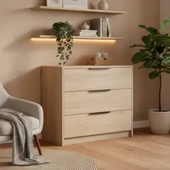 TUHOME - Cómoda 3 Cajón(es) Kaia 70x68.7x41.5 cm Wengue