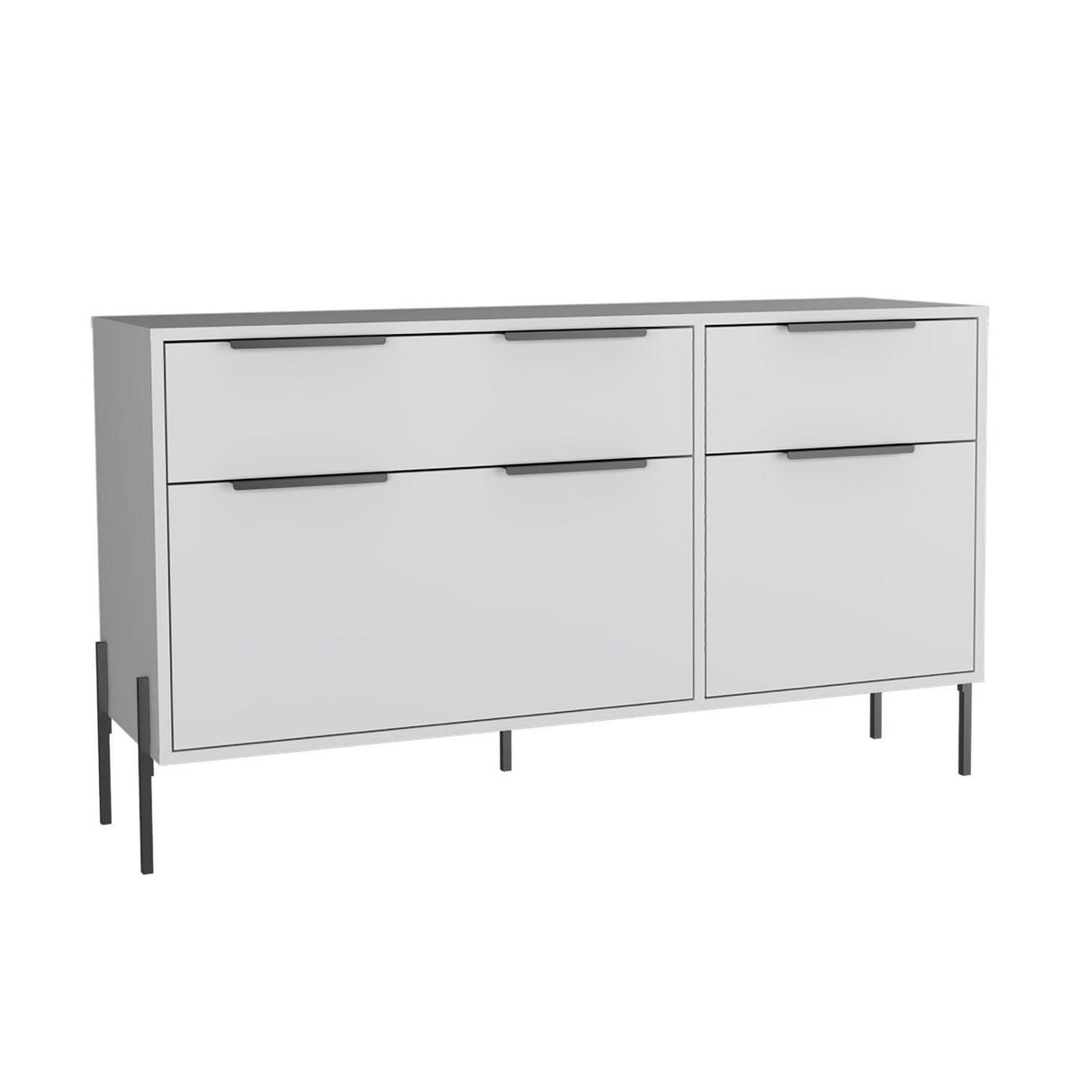 TUHOME - Cómoda 4 Cajón(es) White Collection 122.5x69x36.2 cm Blanco