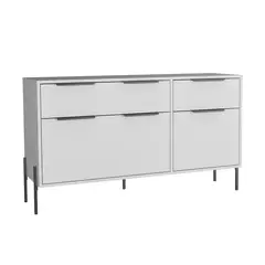 TUHOME - Cómoda 4 Cajón(es) White Collection 122.5x69x36.2 cm Blanco