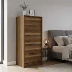 TUHOME - Cómoda 5 Cajón(es) Kaia 45x107.8x41.3 cm Marrón