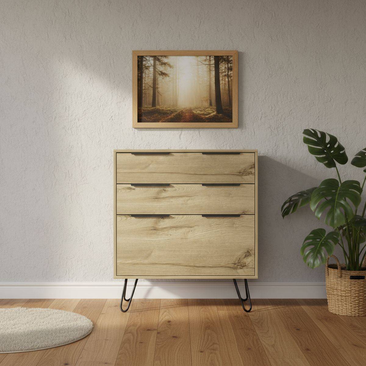 TUHOME - Cómoda 3 Cajón(es) Concept Duna 76.5x90.3x35 cm Wengue