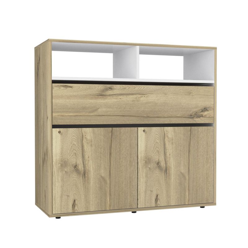 TUHOME - Cómoda 2 Puertas 1 Cajón(es) Sleep 100x96x40 cm Beige