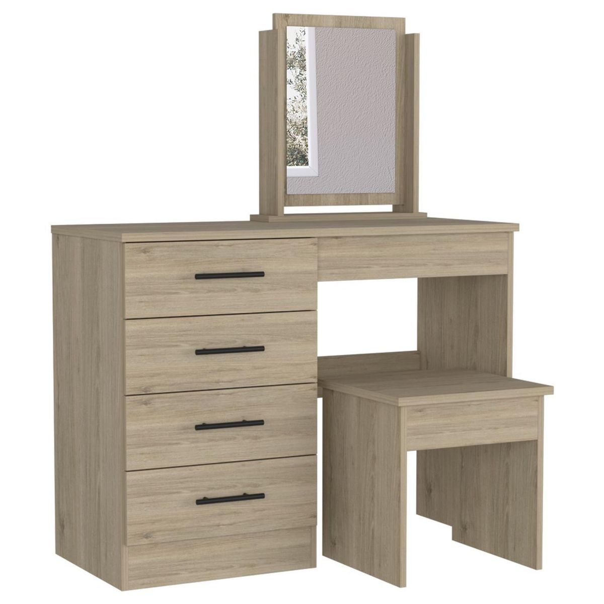 TUHOME - Tocador 4 Cajón(es) Kaia 100x126.5x42.5 cm Beige