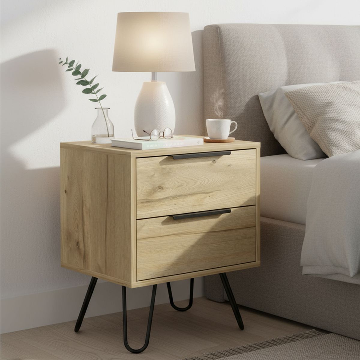 TUHOME - Velador 2 Cajón(es) Concept Duna 45x57x34.8 cm Wengue