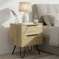 TUHOME - Velador 2 Cajón(es) Concept Duna 45x57x34.8 cm Wengue