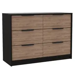 TUHOME - Cómoda 2 Puertas 4 Cajón(es) Kaia 107x77.6x41.6 cm Wengue