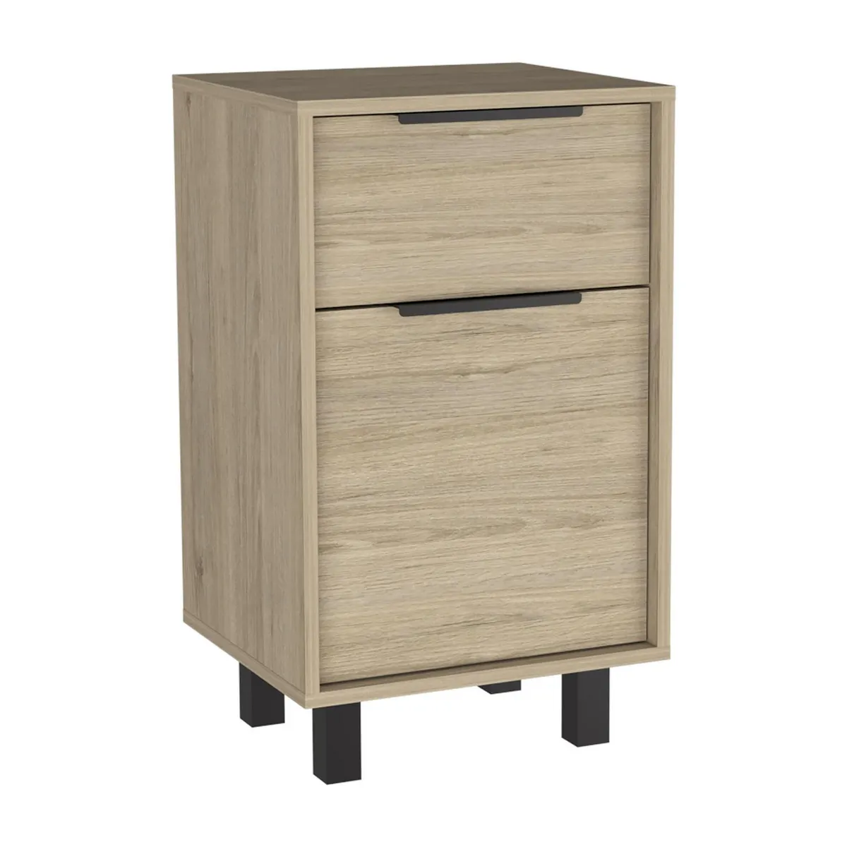 TUHOME - Velador 1 Puerta 1 Cajón(es) Kaia 41x70x36.3 cm Beige