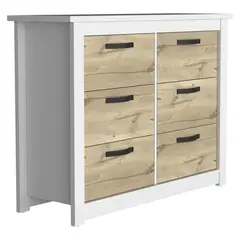 TUHOME - Cómoda 6 Cajón(es) BI Color 120x91.7x40.7 cm Blanco