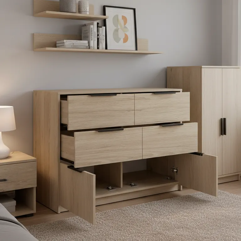 Cómoda 2 Puertas 4 Cajón(es) Kaia 107x77.6x41.6 cm