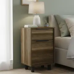 TUHOME - Velador 1 Puerta 1 Cajón(es) Kaia 41x70x36.3 cm Marron