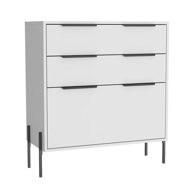 TUHOME - Cómoda 3 Cajón(es) White Collection 79.1x85.3x35 cm Blanco