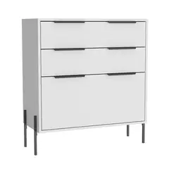 TUHOME - Cómoda 3 Cajón(es) White Collection 79.1x85.3x35 cm Blanco