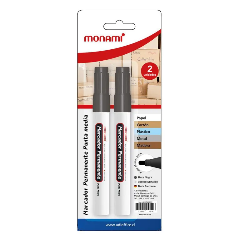 Set De 2 Marcadores Tinta Permanente Para Escritura