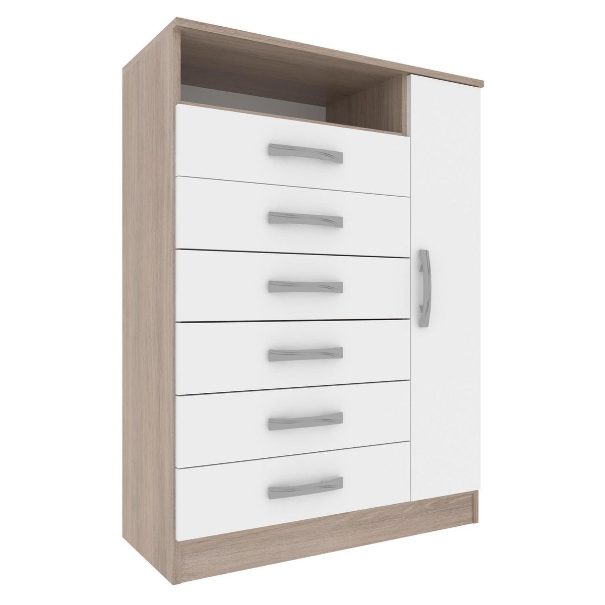 EXIT - Cómoda 6 Cajón(es) Cipres 94x123x40 cm Blanco