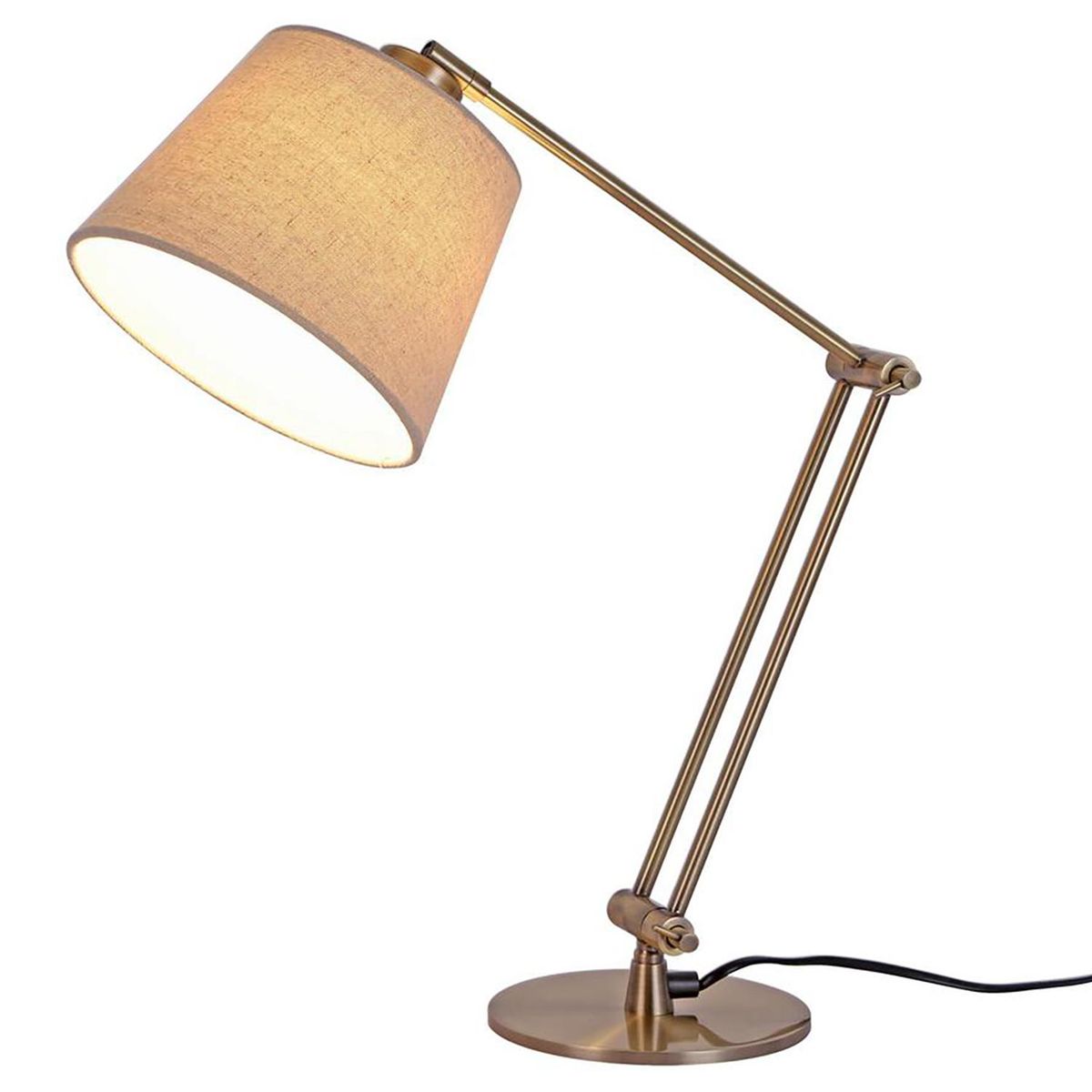 DISEÑO 3 - Lámpara Mesa Artic Bronce Cuero Dorado 20x45 cm