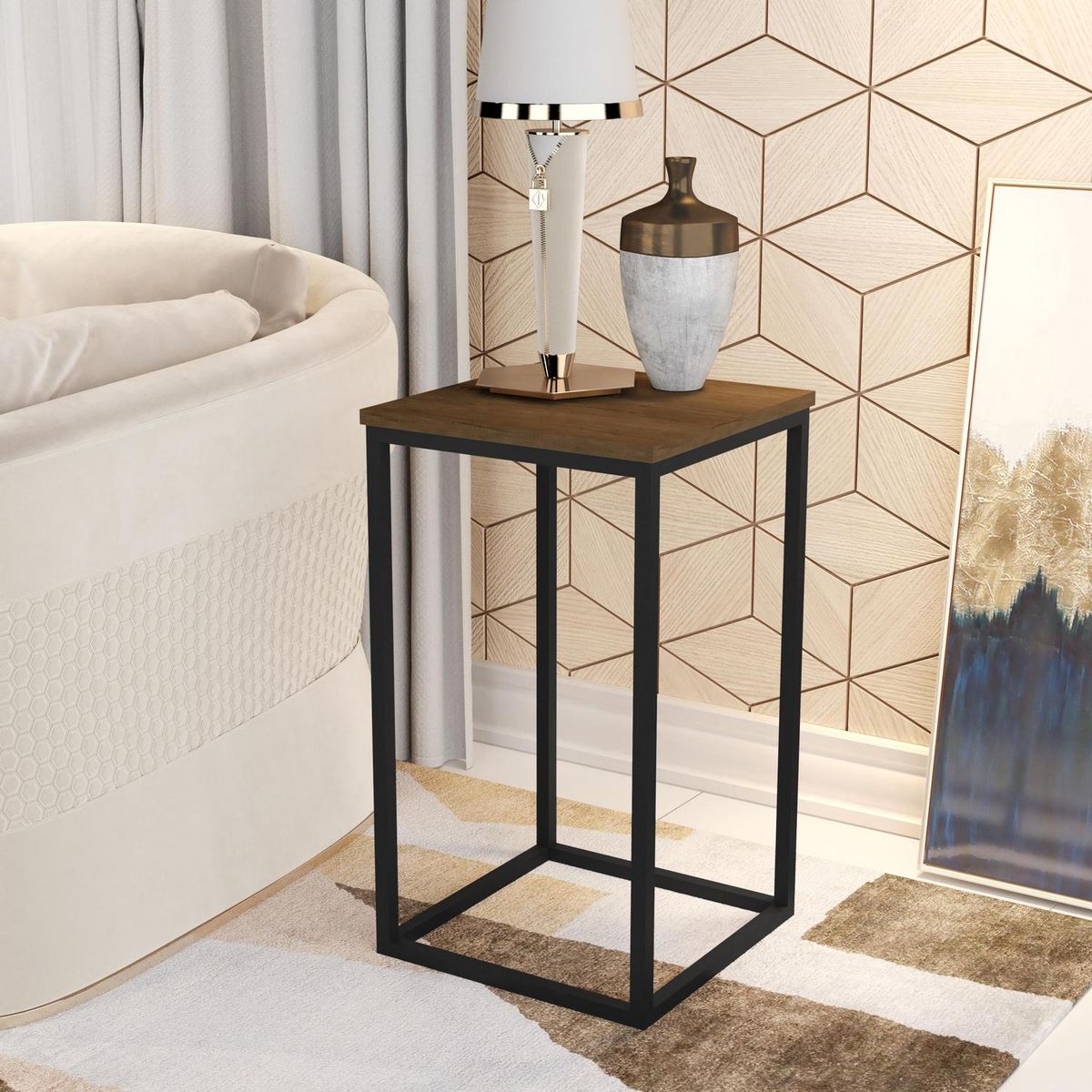 BE DESIGN - Mesa lateral Be Apolo canela