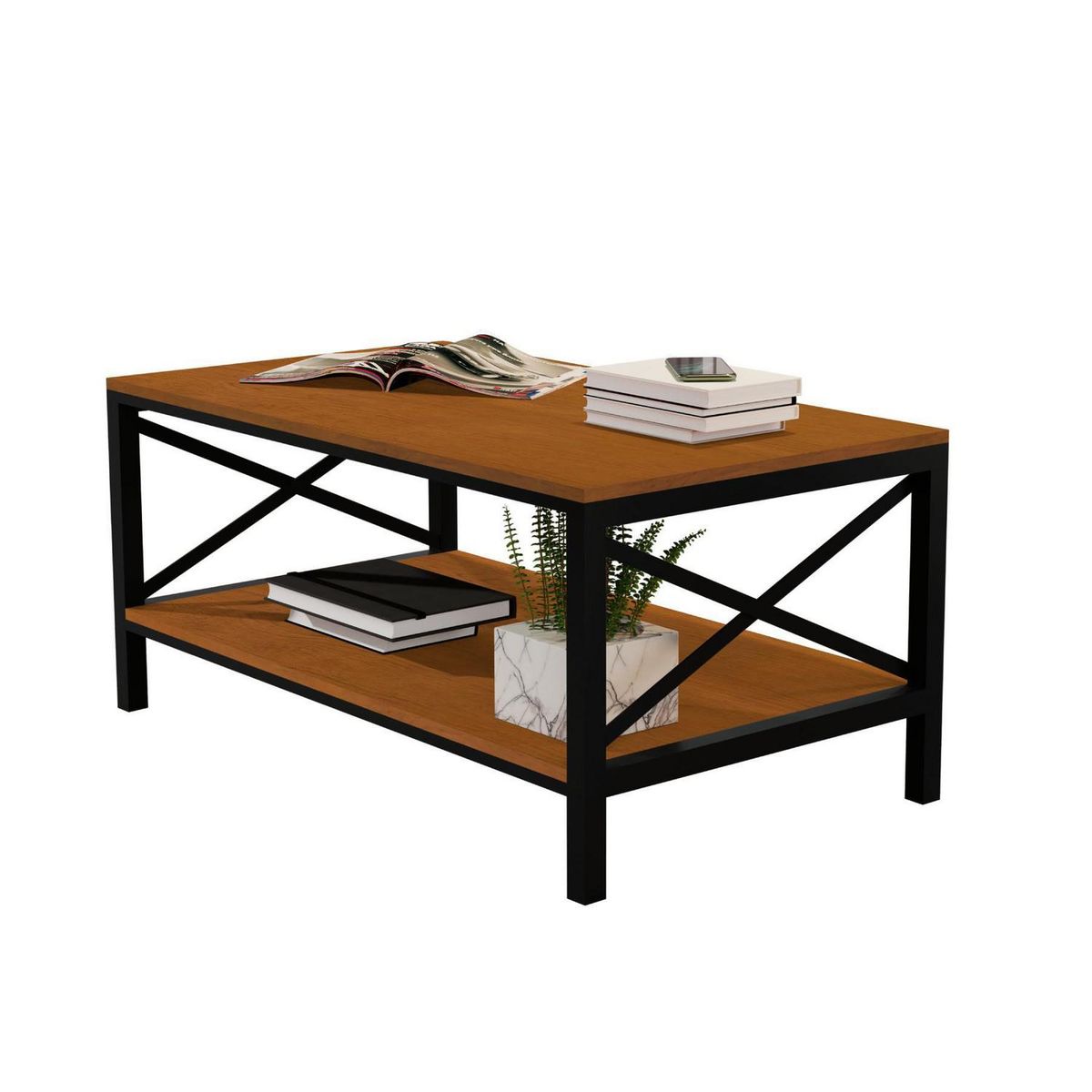 BE DESIGN - Mesa de centro industrial caramelo